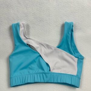 Blue & White Cutout Sports Bra - Women's Active Support
